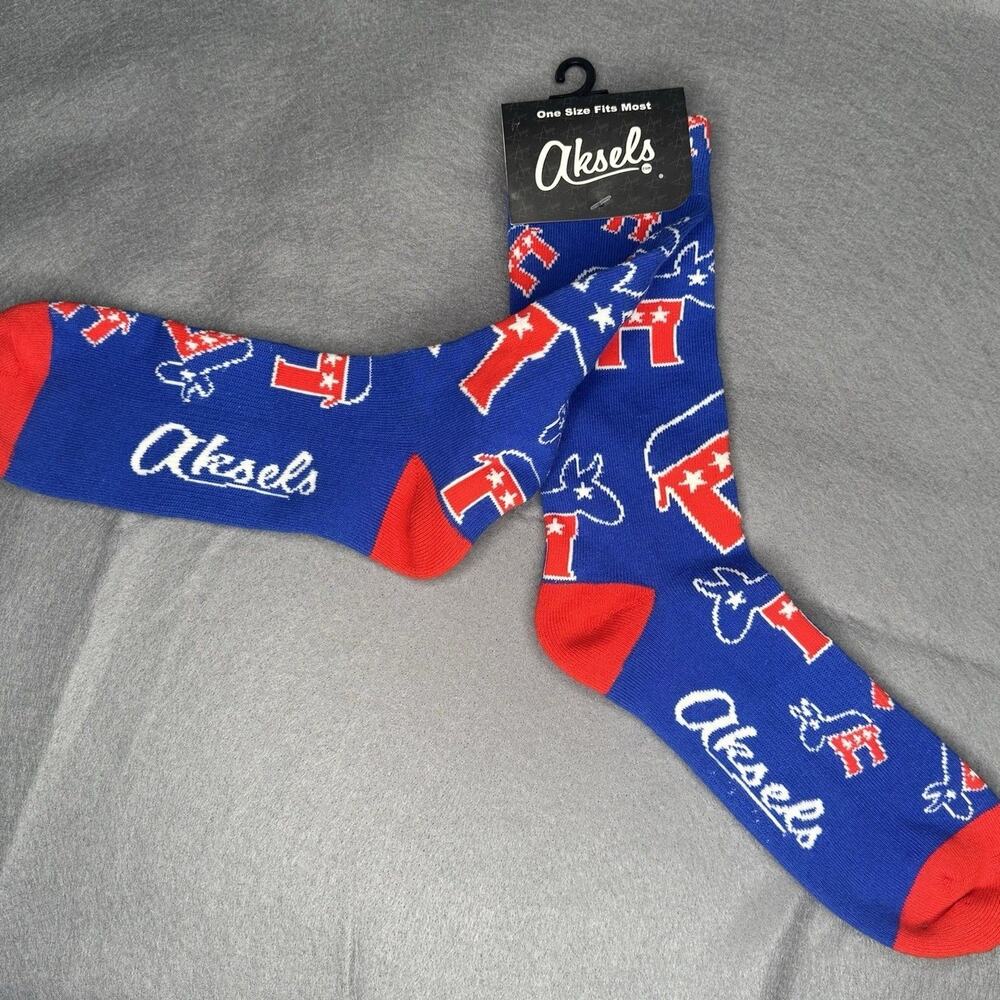 ‘DEMOCRATIC DONKEY’ Red White & Blue ALL OVER Political Print by Aksels (OSFM)